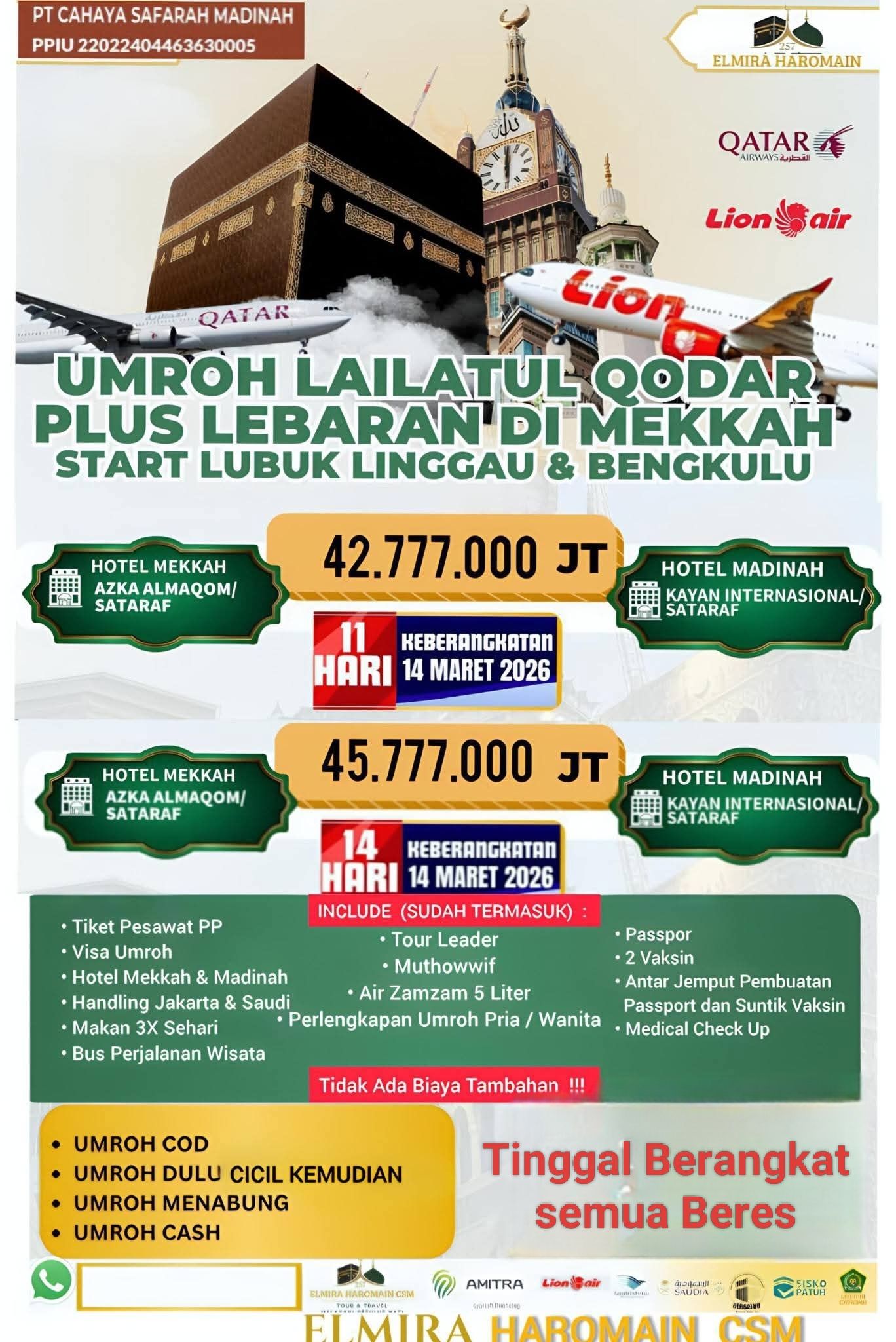 Umroh Lailatul Qadar dan Lebaran